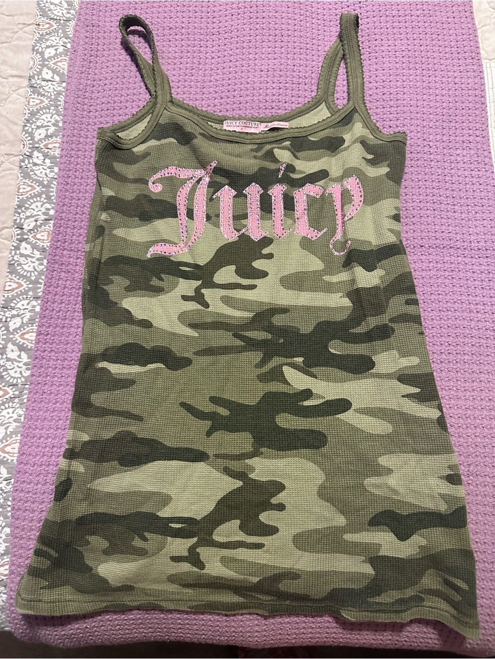 Juicy Couture women’s green Camo Tank Top
